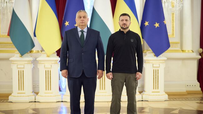 Премьер-министр Венгрии Виктор Орбан и Владимир Зеленский